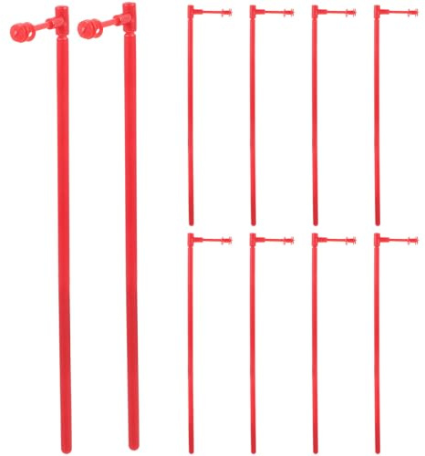 FOMIYES Tiges de Moulin à Vent en Plastique Rouge 10 Kits, Accessoires Solides pour Fabrication DIY, Barres Pratiques pour Moulins à Vent de Jardin, Pièces de Rechange Stables et Légères