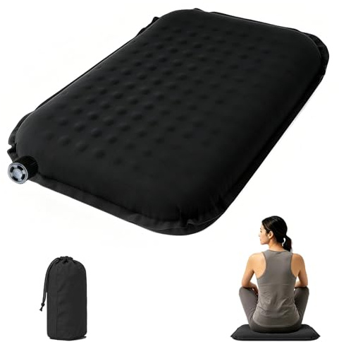 YNNHUDEEP Cojín de asiento para exteriores, autoinflable, 40 x 33 x 5 cm, plegable, para camping, resistente a la intemperie, ultraligero, 184 g, cojín hinchable para senderismo, picnic, estadio