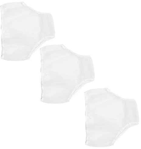 HOMSFOU Wiederverwendbare Windelüberhose für Erwachsene aus Eva mit Auslaufsicherem Design 3 Stück für Patienten und Pflegebedürftige Personen Weiße Schutzunterwäsche