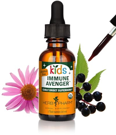 Herb Pharm Kids Certified-Organic Alcohol-Free Immune Avenger Herbal Formula, 1 Ounce