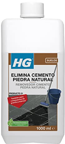 HG Elimina Cemento y Cal de Película para los Residuos en Azulejos, Mármol, Granito y Piedra Natural Calcífera, 1 L