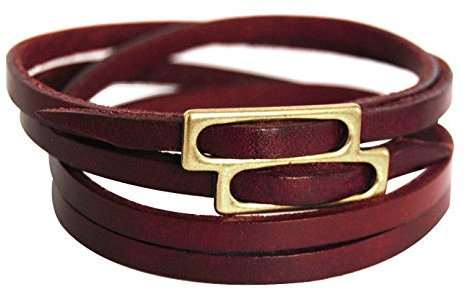 axy LAM10 Wickelarmband! Leder Armband Leather Bracelet! Surferarmband Schmuck (Rot/Red)