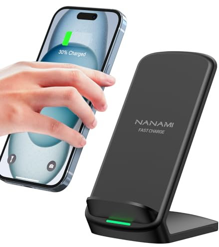 NANAMI Fast Wireless Charger,10W Induktive Ladestation für Samsung Galaxy S25/S24/S23/S22/S22+/S21/S20/S10/S10+/S9/S8/S7 Note 20,7.5W für iPhone 16/15/14/13/12/11/SE 2/X/XS/XR/8/8 Plus Google Pixel LG