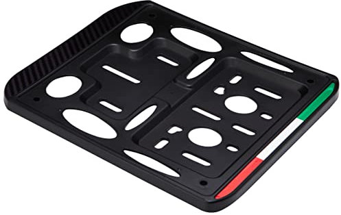 Quattroerre 16109 Portatarga Personalizzabile per Moto Tricolore Carbon