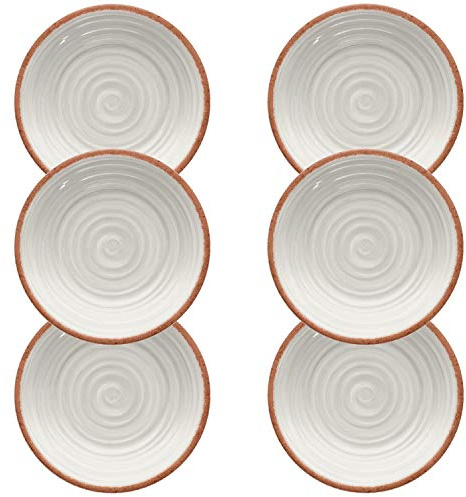 Rustic Swirl Ivory Melamine Side Plate Set (6)