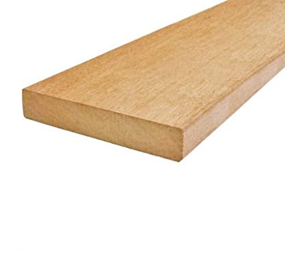 Planchers de terrasse en Garapa de BioMaderas®, 145 mm de large, 21 mm d'épaisseur (121 cm de longueur)