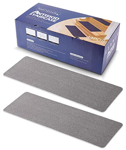 Non-Slip Carpet Stair Treads - Safe for Kids, Elderly, & Pets - 14-Piece Set, Self-Adhesive, 8x30, Gray