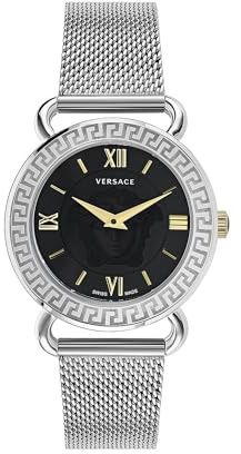 Versace Damen Armbanduhr Medusa 36 mm Medusa auf dem Zifferblatt Armband Edelstahl VEPU00520