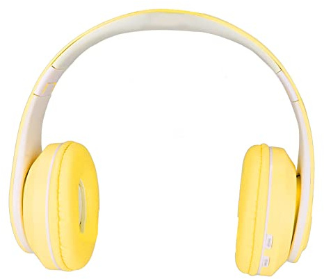 Bluetooth-headset, Brusreducerande Trådlöst Spelheadset, Hopfällbart över örat Bluetooth-hörlurar med RGB-lampor för Barn Vuxna Flickor Pojkar(Gul)