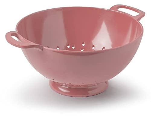 Zeal Melamine Colander Strainer 24cm – Kitchen Pasta Strainer & Vegetable Drainer with Easy Grip Handles, Dishwasher Safe, Rose Pink