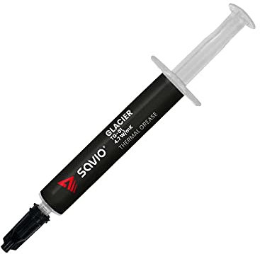 SAVIO Wärmeleitpaste CPU 10g “TG-01” - Leicht Anwendbar Thermal Paste - 4.7 W/mK - zum Kühlkörper Verbindung Kühle und Stummschaltung für alle CPU, GPU Kühler