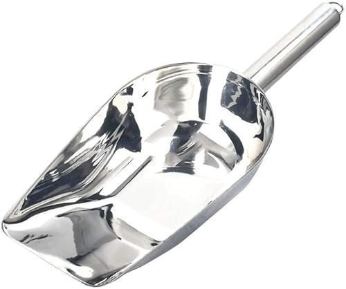 AKAZI Stainless Steel Ice Shovel,Small Metal Food Candy Scoop For Kitchen Bar Party Wedding Silver 17.2x10.3cm(7x4inch) (Silver 17.2x10.3cm(7x4inch))