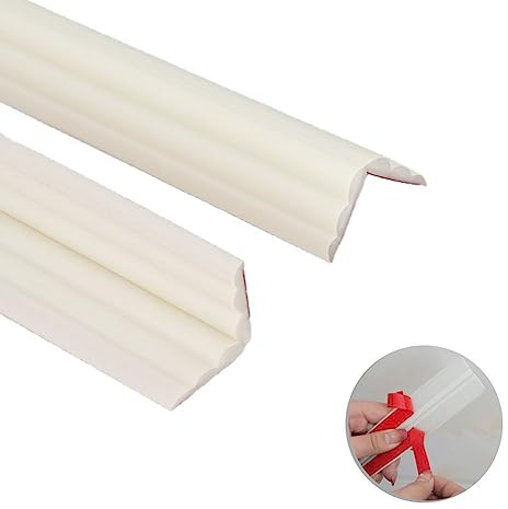 2M Revêtements d'angle Autocollant Corniere TPE Protection d'angle Bordure d’angle de Mur Plinthe Souple Bande de Finition pour Plans de Travail,Carrelage,Coin de Mur,Meubles,40mm(20mm+20mm)