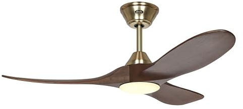 CasaFan ECO GENUINO-L 122 Deckenventilator mit LED-Beleuchtung, Energiesparender & leiser Ventilator mit Massivholzflügeln, 6 Geschwindigkeitsstufen mit Fernbedienung, für Räume bis 16 qm