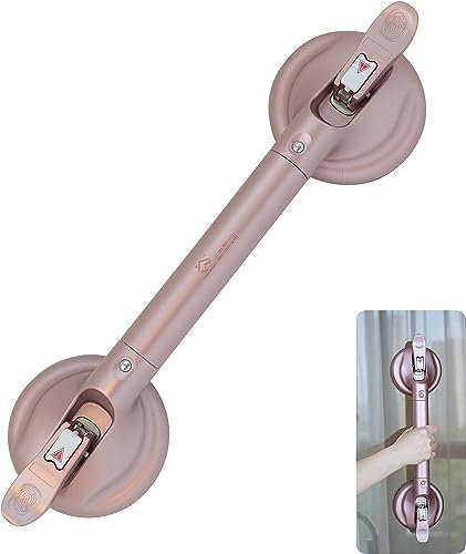 DAREN MEDICAL Robuster Haltegriff mit Saugnapf, WC, Badezimmer, Badewanne, Sicherheit, Duschgriffe, Saugnapfleistung bis zu 113 kg, perfekt für ältere Senioren, 47 cm, Roségold