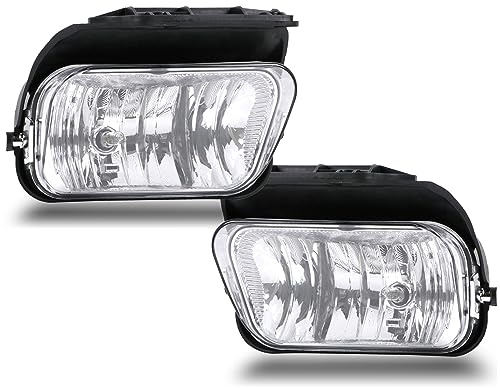 Nakuuly Fog Lights Compatible With 2003-2006 Chevy Silverado 1500 2500 3500 1500HD 2500HD 2007 Classic 02-06 Avalanche Driver and Passenger Side Fog Bumper Lamp Assembly with Bulbs Clear Lens