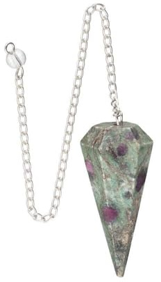 ROCKING GIFTS Péndulo Facetado de Rubí con Zoisita – Herramienta Esotérica para Radiestesia, Terapeuta Holístico, Sanación Energética, Meditación y Adivinación