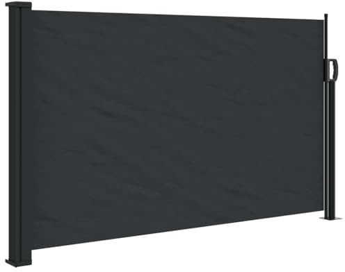 vidaXL Auvent latéral rétractable Noir 120x600 cm