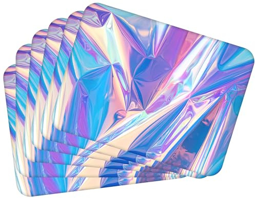 MG Design Set aus 6 Kork-Platzsets – Colored foil 1 – 30 x 40 cm – hitzebeständig & abwischbar, mit Korkrückseite