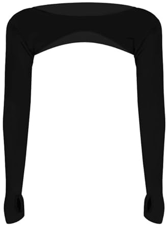 Manguitos De Chal Verano sol protección for manos UV cubierta de refrigeración de una pieza de manga larga al aire libre correr pesca manguitos de ciclismo chal ultrafino Mangas De Brazo(Black)