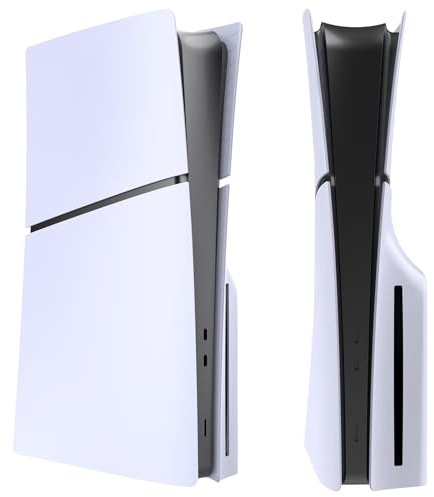 Placas de Cubierta para Consola PlayStation 5 Slim Disc Edition para PS5, Paneles de Carcasa compatibles, Placa Frontal Protectora de Repuesto (Blanco)