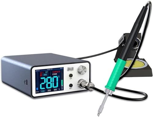 ZIJINGY Station de soudage Intelligente Chauffant en Quelques Secondes, Fer à souder électrique de précision T245T12, 200W, Protection Basse Tension en Veille