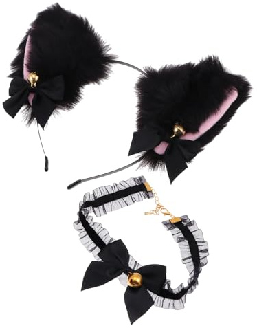 JEWEDECO 1set Accessori Cosplay Con Cerchietto e Collare Con Campanella Per e Orecchie e Adatto Per Matrimonio