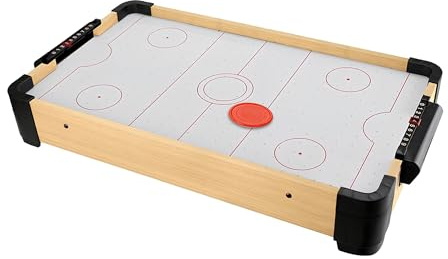 Hockey da Tavolo ad Aria in Legno Grande Bambini Adulti Gioco Hockey Flipper ad Aria con 2 Manopole 2 Dischi Inclusi Completo di Segnapunti Integrato Biliardo Hockey Biliardino Hockey ad Aria Arcade