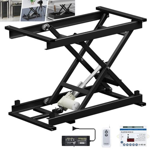 JMbpkduHs Elektrische Hebebühne, 100–370 Mm Elektrischer Couchtischlift, Elektrischer Scherenhubtisch, 50 Kg Tragkraft, Multifunktionaler Haushalts-Hebe-Esstisch