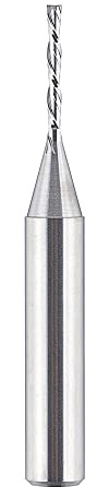 SpeTool Broca de enrutador en espiral de corte descendente de vástago de 1/4 pulgadas, diámetro de corte de 1/16 pulgadas, fresa de extremo de carburo sólido HRC55, longitud de corte de 1/2 pulgada