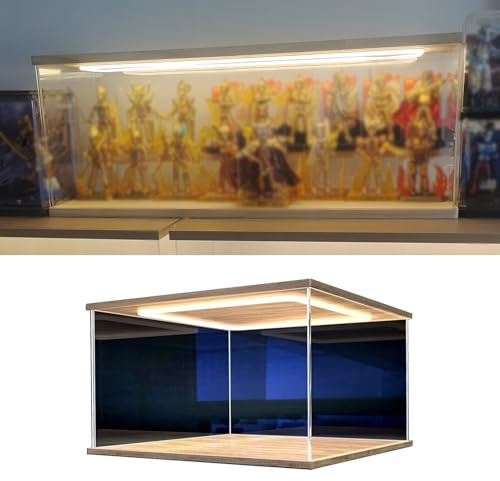 CMYUN Acryl Vitrine Acryl-Vitrine für Mehrere Figuren, Lang, 10 15 20 25 30 35 40 45 50 60 cm Breit Beleuchtete, Transparente Schaukästen Rechteckige PVC-Würfel für Die Theke(25x20x20cm/10x8x8in)