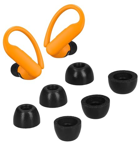 kwmobile Gommini Auricolari Memory Foam Set da 6 Compatibile con Beats Powerbeats Pro 2 - Gommini Cuffie In Ear Schiuma - 3 Size nero