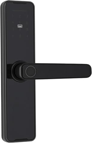 PurpleMinder Fingerabdruck-Türschloss Intelligentes Schloss Elektronisches Türschloss mit Fingerprint Schlüssel und Digitaler Tastatur Code Türschloss, 4*AAA-Trockenbatterien für 15 Monate (Mit APP)