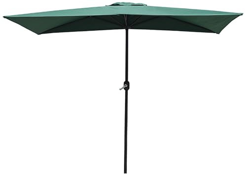 Parasol de Jardin Exterieur Rectangulaire avec Manivelle, Parasol Balcon, Parasols de Patio pour Deporte, Piscine et Terrasse Arrière(Green)