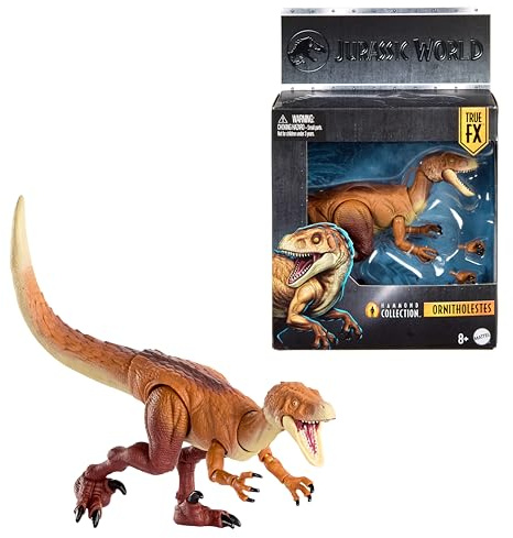 Mattel Jurassic World Ledad dinosauriefigur, ornitolester, premiumdesign med realistiska ögon, 18 leder och extra ben, JKM91
