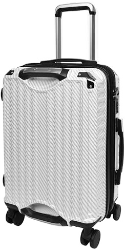 Welkom Valise rigide à 8 roues avec 5 poignées et porte-gobelet Blanc, blanc, Cabin, Valise