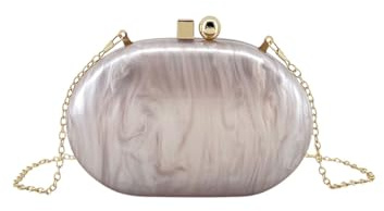 MODELISA - Bolso Clutch De Mano Elegante Ovalada Cadena De Hombro Boda Fiesta Noche Evento Para Mujer (Rosa)