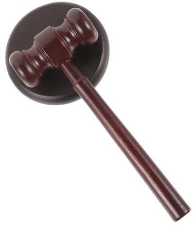 HOMSFOU Marteau De Juge en Bois Compact, Maillet en Bois pour Enchères, Marteau D'enchère Portable Adapté Aux Salles D'audience Commissaires-priseurs