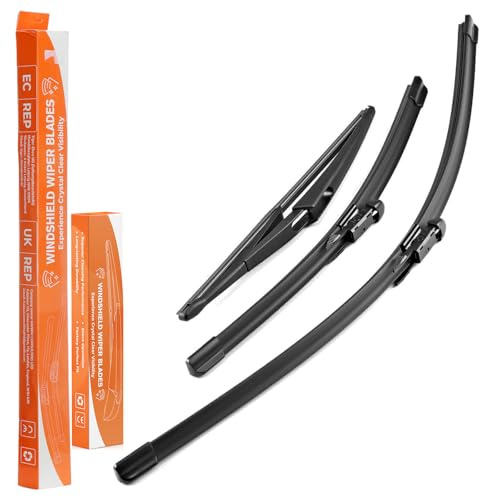 ISINEVER Scheibenwischer Kompatibel mit Opel Corsa D 2006–2014, Wischerblätter vorne + hinten Komplett Set (3-teilig: 26/16/12 Zoll) Frontscheibenwischer & Heckscheibenwischer, Einfache Montage