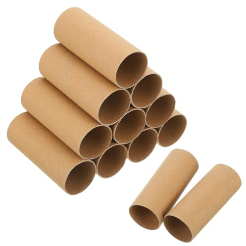 QUARKZMAN 12 Tubos De Cartón Para Manualidades, Rollos De Papel Higiénico De Cartón Corrugado Para Pintar, Dibujar, Suministros De Arte, Proyectos DIY, 3.94x1.58 Pulgadas, Marrón