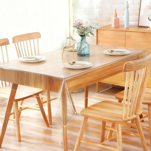 ANKUOFUA Tischdecke Transparent 90x160cm, 0.13mm Durchsichtige Tischdecke