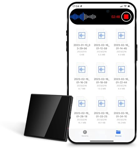 128GB Diktiergerät Mini Aufnahmegerät mit Dreifacher Rauschunterdrückung Voice Recorder, HD 3072 Kbps Magnetic Aufnahmegerät, USB Wiederaufladbar mit Wiedergabe Diktiergerät Mini Abhörgerät