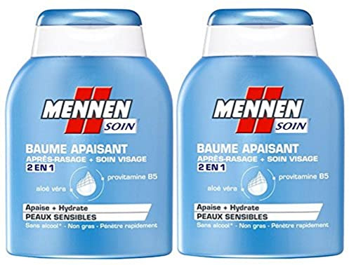 MENNEN - Beruhigender Balsam 2 in 1 für Herren After Shave + Gesichtspflege für empfindliche Haut – 100 ml – 2 Stück