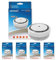 Nemaxx detectores de Humo M1-Mini sensibles, fotoeléctricos con batería de Litio Tipo DC3V según DIN EN14604, Color Blanco, 4 Unidades, Set de 4 Piezas