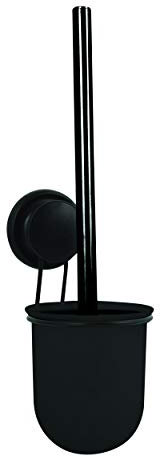 MSV WC Bürste Saugnapf Toilettenbürste WC Garnitur Klobürste mit hygienischem Behälter Schwarz