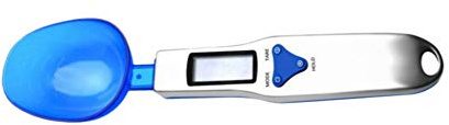 Angyu Cuillère à Mesurer Digital Cuisine Electronique Balance Pèse Doseuse Ingrédients avec 3 Têtes Interchangeables Amovible Facile à Nettoyer Ustenstiles de Cuisine (Bleu,Limite de Poids 500g)