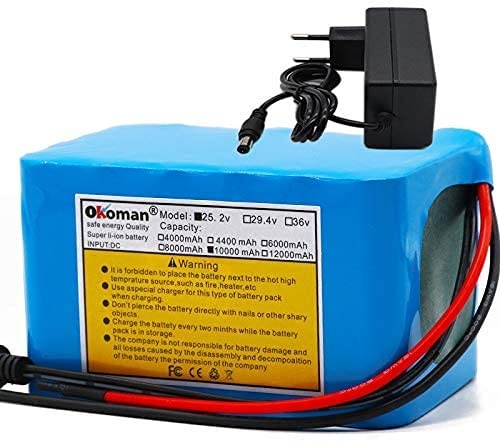 6s4p 24V 10Ah Battery Lithium Battery 25.2v 10000mAh Electric Bicycle Moped/Electric/Li Ion Battery Pack with + Charger