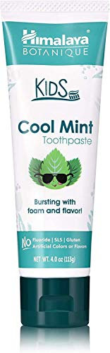 Hiamalaya Botanique Kids Toothpaste |Cool Mint Flavor|Reduces Plague Makes Teeth Stronger| Flouride Free, Vegan & Gluten Free- 80g