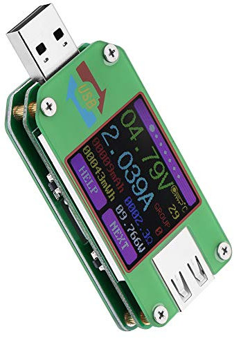 UM24C UM24 USB 2.0 Leistungsmesser-Tester USB-Multimeter Farb-LCD-Anzeige Spannungsstrommesser Voltmeter Amperimetro Batterieladung Messen Sie den Kabelwiderstand(UM24)