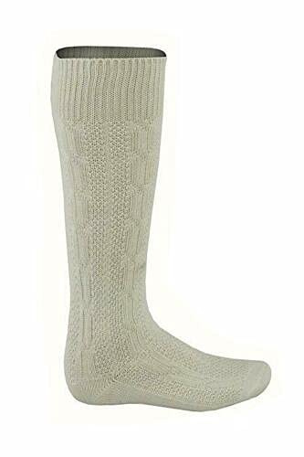 MCW Gear mäns autentiska bayerska oktoberfest/avslappnade Lederhosen strumpor - 80 % bomull, 15 % polyamid, 5 % elastan - Elegant vit